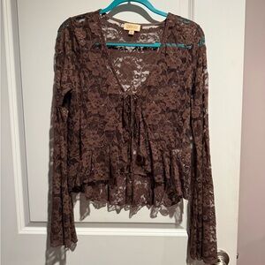 Brown Lace Top